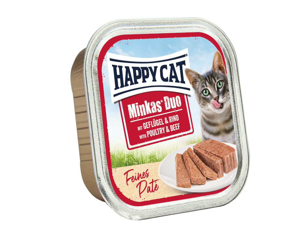 Happy Cat Minkas Duo Pate GRAINFREE Κονσέρβα Πουλερικά - Βοδινό